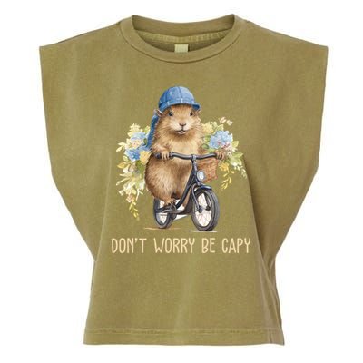 Capybara Dont Worry Be Capy Garment-Dyed Women's Muscle Tee