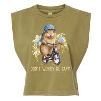 Capybara Dont Worry Be Capy Garment-Dyed Women's Muscle Tee
