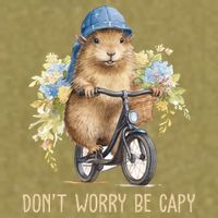 Capybara Dont Worry Be Capy Garment-Dyed Women's Muscle Tee
