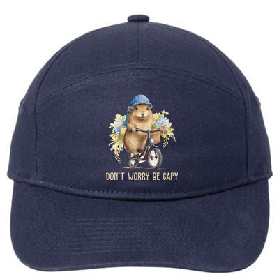 Capybara Dont Worry Be Capy 7-Panel Snapback Hat