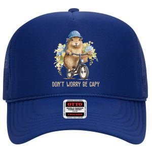 Capybara Dont Worry Be Capy High Crown Mesh Back Trucker Hat