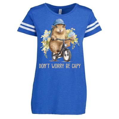 Capybara Dont Worry Be Capy Enza Ladies Jersey Football T-Shirt