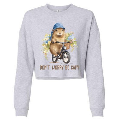 Capybara Dont Worry Be Capy Cropped Pullover Crew