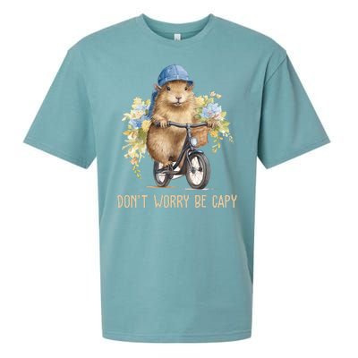 Capybara Dont Worry Be Capy Sueded Cloud Jersey T-Shirt