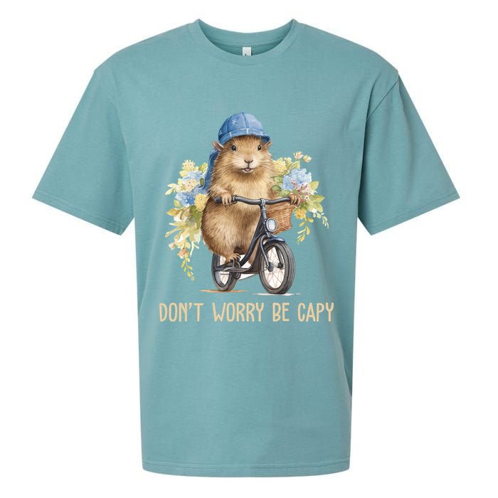 Capybara Dont Worry Be Capy Sueded Cloud Jersey T-Shirt