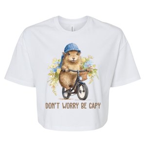 Capybara Dont Worry Be Capy Bella+Canvas Jersey Crop Tee