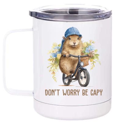 Capybara Dont Worry Be Capy 12 oz Stainless Steel Tumbler Cup