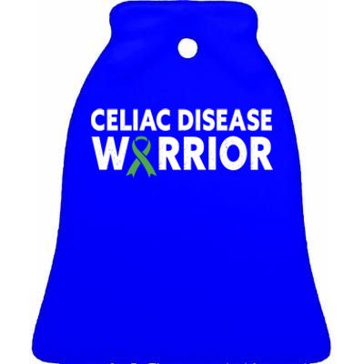 Celiac Disease Warrior Awareness Month Light Green Ribbon Gift Ceramic Bell Ornament