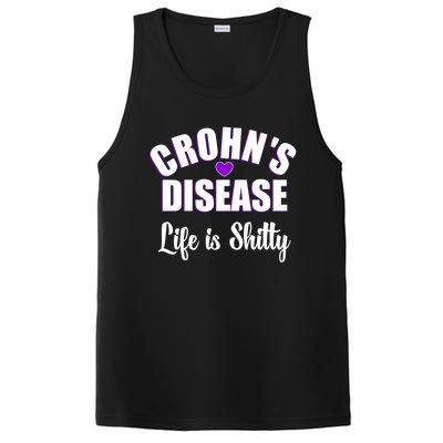 Crohn's Disease Warrior Awareness Funny Life Is Shitty Gift PosiCharge Competitor Tank