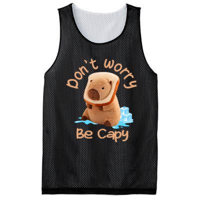 Capybara Dont Worry Be Capy Distressed Capybara Lovers Cute Animal Gift Mesh Reversible Basketball Jersey Tank