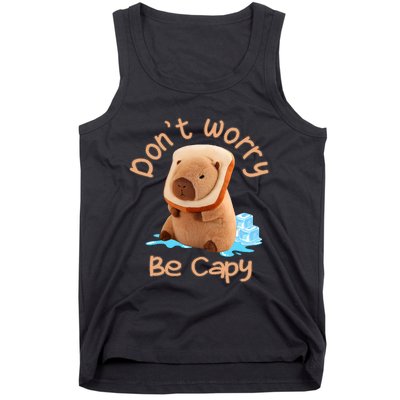 Capybara Dont Worry Be Capy Distressed Capybara Lovers Cute Animal Gift Tank Top