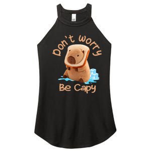 Capybara Dont Worry Be Capy Distressed Capybara Lovers Cute Animal Gift Women's Perfect Tri Rocker Tank