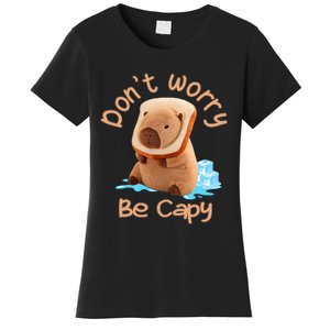 Capybara Dont Worry Be Capy Distressed Capybara Lovers Cute Animal Gift Women's T-Shirt