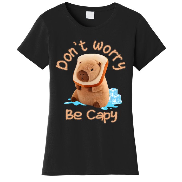 Capybara Dont Worry Be Capy Distressed Capybara Lovers Cute Animal Gift Women's T-Shirt