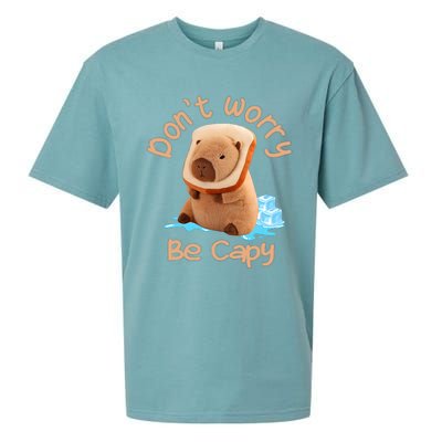 Capybara Dont Worry Be Capy Distressed Capybara Lovers Cute Animal Gift Sueded Cloud Jersey T-Shirt