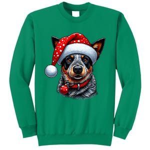 Cattle Dog With Santa Hat Sweatshirt