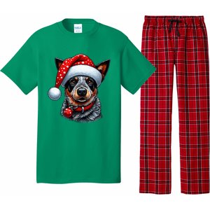 Cattle Dog With Santa Hat Pajama Set