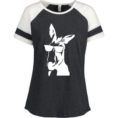 Cool Donkey With Sunglasses For Men Women Kids Boys Girls Gift Enza Ladies Jersey Colorblock Tee