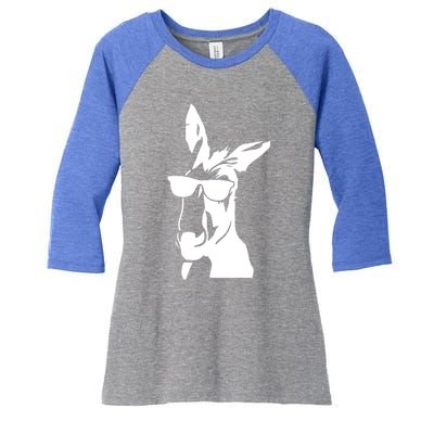 Cool Donkey With Sunglasses For Men Women Kids Boys Girls Gift Women's Tri-Blend 3/4-Sleeve Raglan Shirt