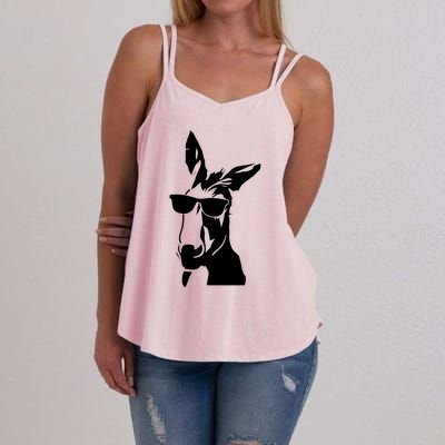 Cool Donkey With Sunglasses For Men Women Kids Boys Girls Gift Women's Strappy Tank