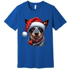 Cattle Dog With Santa Hat Premium T-Shirt