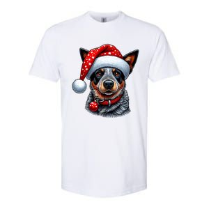 Cattle Dog With Santa Hat Softstyle CVC T-Shirt