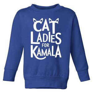 Cat Design With Ears And Tail Cat Ladies For Kamala Gift Toddler Sweatshirt