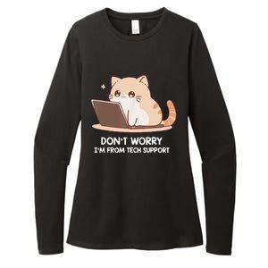 Cat DonT Worry IM From Tech Support Womens CVC Long Sleeve Shirt