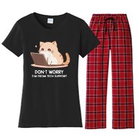 Cat DonT Worry IM From Tech Support Women's Flannel Pajama Set