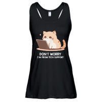 Cat DonT Worry IM From Tech Support Ladies Essential Flowy Tank