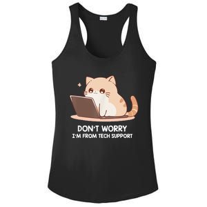 Cat DonT Worry IM From Tech Support Ladies PosiCharge Competitor Racerback Tank