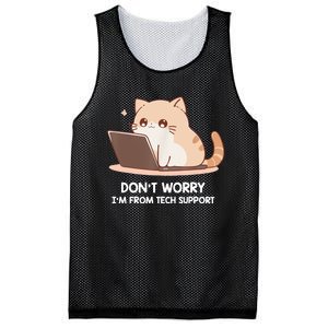 Cat DonT Worry IM From Tech Support Mesh Reversible Basketball Jersey Tank