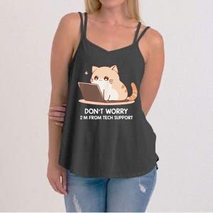 Cat DonT Worry IM From Tech Support Women's Strappy Tank