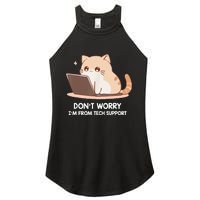 Cat DonT Worry IM From Tech Support Women's Perfect Tri Rocker Tank