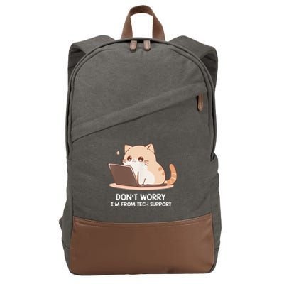 Cat DonT Worry IM From Tech Support Cotton Canvas Backpack