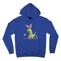 Cute Dinosaur With Easter Basket And Bunny Ears Easter Gift Hoodie