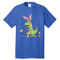 Cute Dinosaur With Easter Basket And Bunny Ears Easter Gift Tall T-Shirt