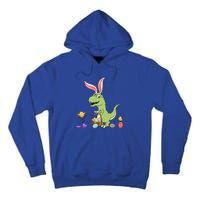 Cute Dinosaur With Easter Basket And Bunny Ears Easter Gift Tall Hoodie