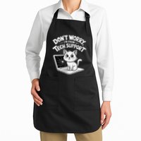 Cat DonT Worry IM From Tech Support Funny .Png Full-Length Apron With Pockets