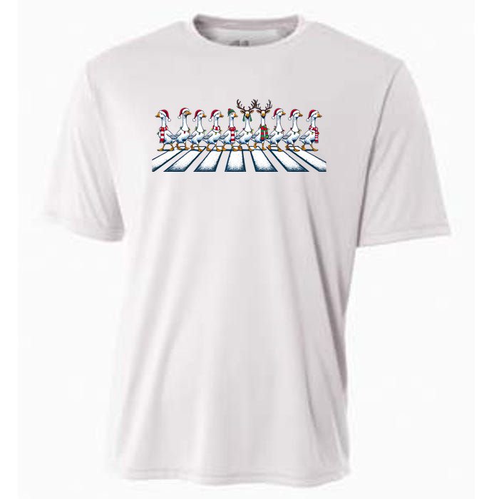 Christmas Ducks Walking Street Xmas Holiday Season Cooling Performance Crew T-Shirt