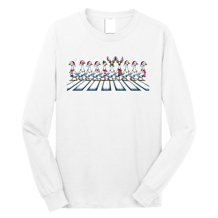 Christmas Ducks Walking Street Xmas Holiday Season Long Sleeve Shirt