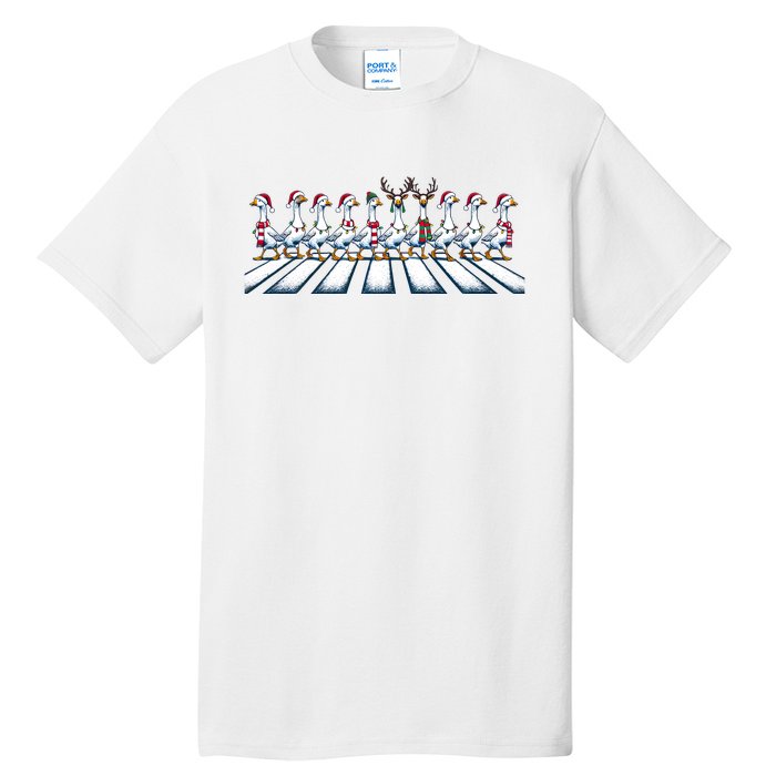 Christmas Ducks Walking Street Xmas Holiday Season Tall T-Shirt