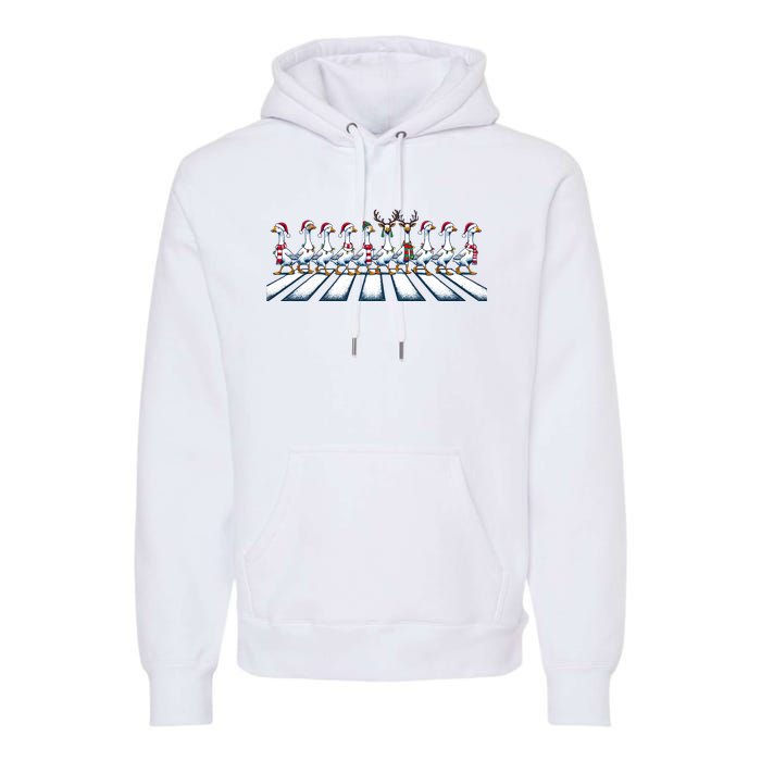 Christmas Ducks Walking Street Xmas Holiday Season Premium Hoodie