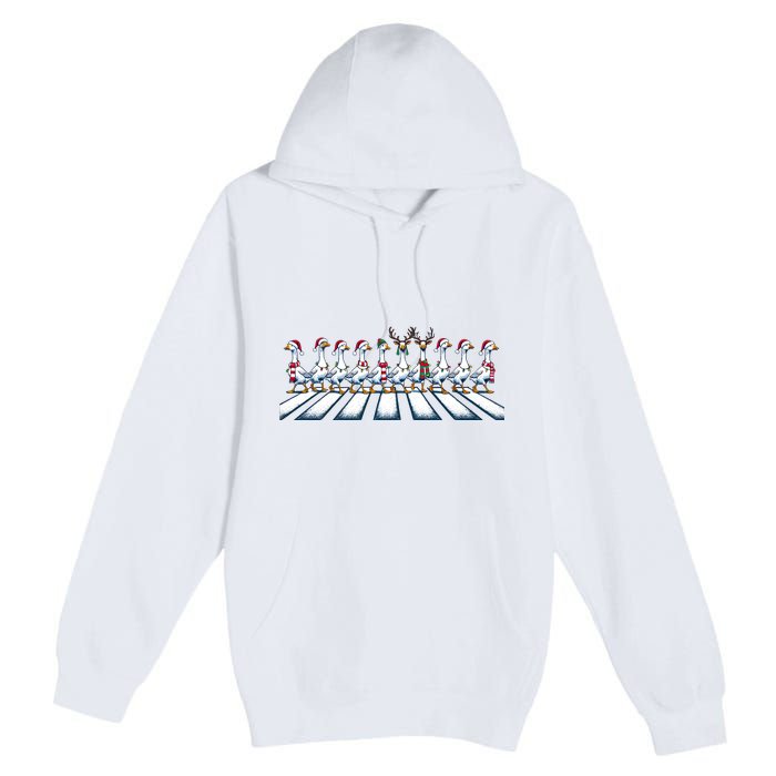 Christmas Ducks Walking Street Xmas Holiday Season Premium Pullover Hoodie