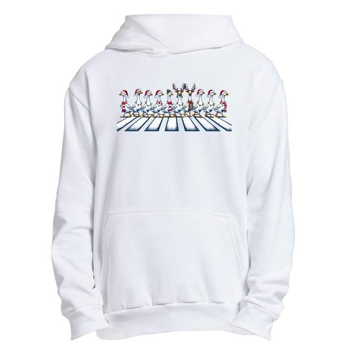 Christmas Ducks Walking Street Xmas Holiday Season Urban Pullover Hoodie