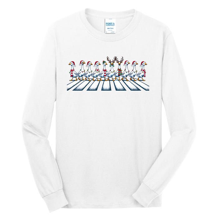 Christmas Ducks Walking Street Xmas Holiday Season Tall Long Sleeve T-Shirt