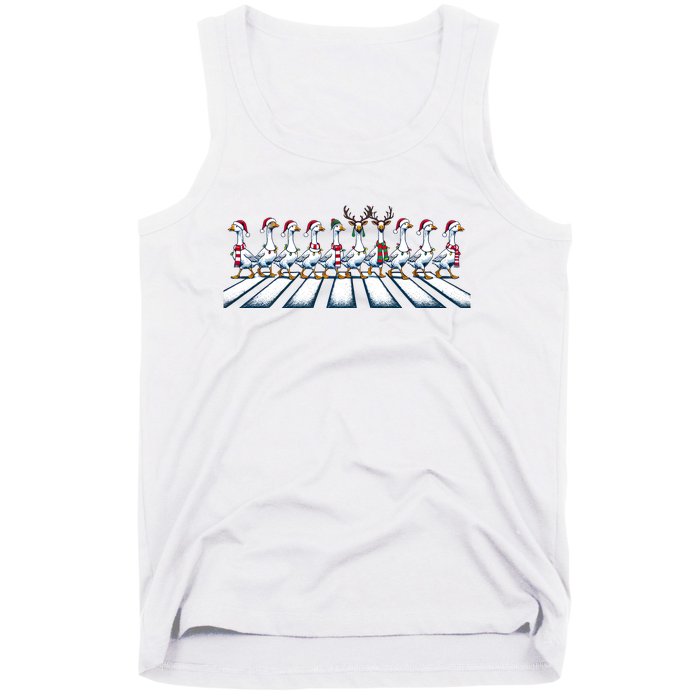 Christmas Ducks Walking Street Xmas Holiday Season Tank Top