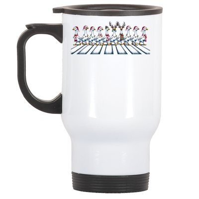 Christmas Ducks Walking Street Xmas Holiday Season Stainless Steel Travel Mug