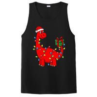 Christmas Dinosaur With Lights Funny Xmas PosiCharge Competitor Tank