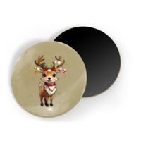 Cute Deer With Santa Hat Christmas Pajama Xmas Reindeer Magnet